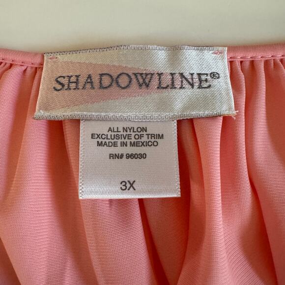 Shadowline Petals Short Sleeve Nightgown Pajamas PJs 36280 Melon Size 3X EUC - Picture 4 of 7